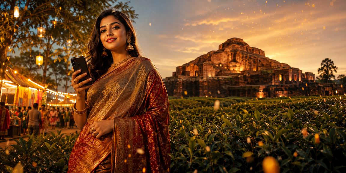 বাংলাদেশি নারী স্মার্টফোনে tkpk লটারি অ্যাপ ব্যবহার করছেন